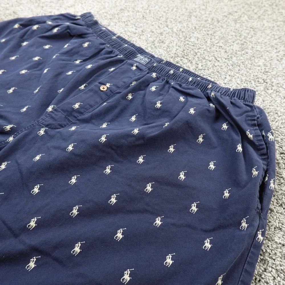 VTG Polo Ralph Lauren Pant Mens XL Blue Pony Pull On Sleepwear Pajama Bottoms